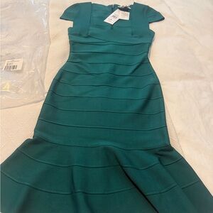 Herve Leger Teal Midi Dress